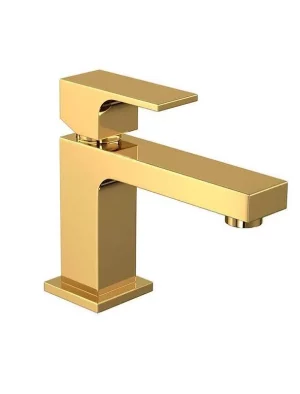 GRIFERIA DORADO MANO BAJO CUADRADO
