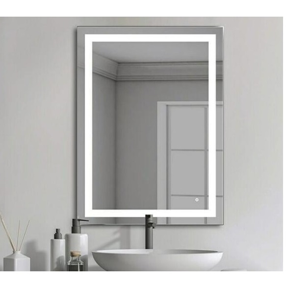 Espejo rectangular para maquillaje con luz LED blanca (5700K), Medidas:  60cm x 80cm