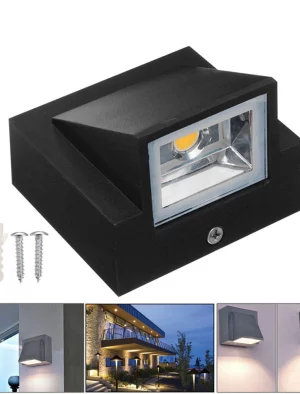 LAMPARA DE PARED CUADRADA 5W NEGRA 1LED