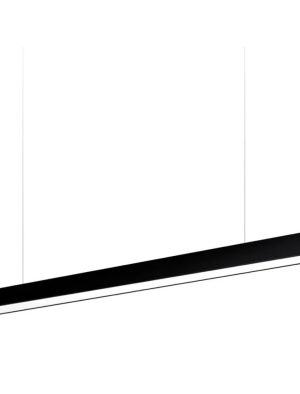 LAMPARA LINEAL COLGANTE NEGRA 2.40*15CM 96W LUZ BLANCA