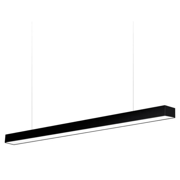 LAMPARA LINEAL COLGANTE NEGRA 2.40*15CM 96W LUZ BLANCA
