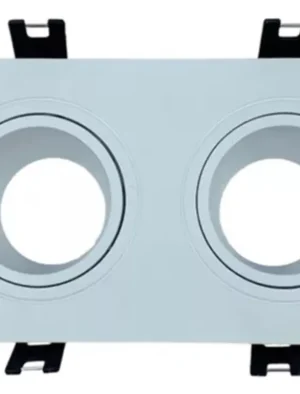 CARCAZA OJO DE BUEY DOBLE CUADRADO PARA GU10 BLANCA