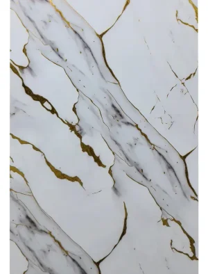 LAMINA MARMOLIZADA PVC 1,22x2,44m 3mm BLANCA/GRIS/DORADO