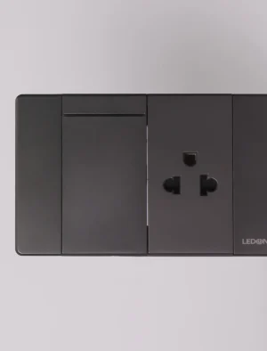 TOMA CORRIENTE 3 PIN + APAGADOR GRIS LUJO