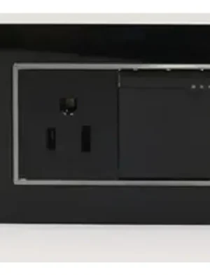 TOMA CORRIENTE 3 PIN + APAGADOR NEGRO LUJO