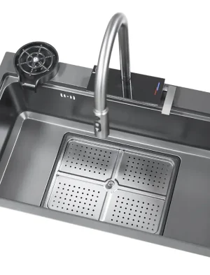 LAVAPLATO MULTIFUNCIONAL 75X46CM ACERO PLOMO