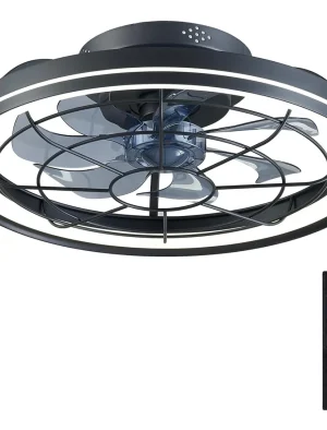 LAMPARA 36W CON VENTILADOR 18" NEGRO C/CONTROL