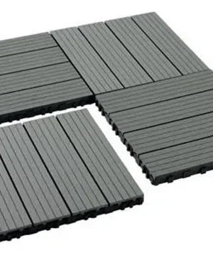 PISO DECKING EXTERIOR CUADRADO GRIS LIGHT 30*30cm PIEZA
