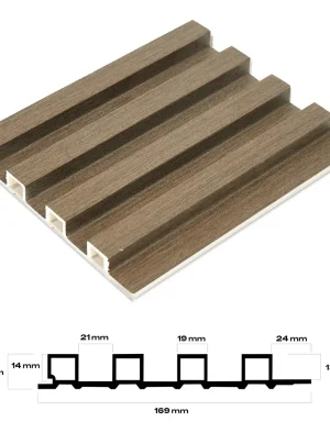 WALL PANEL 2,9*0,17M CUADRADOS PEQUENOS MARRON