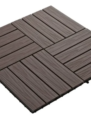PISO DECKING EXTERIOR CUADRADO MARRON CAFE 30*30cm PIEZA
