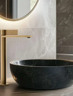 GRIFERIA PREMIUM ROUND BRUSHED GOLD ALTO SUS304