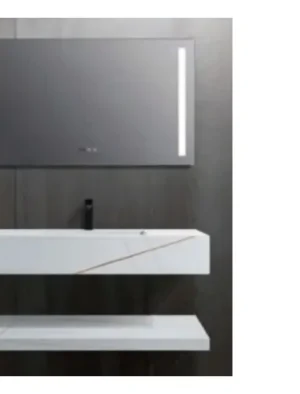 MUEBLE DE BANO CON ESPEJO LED DE PIEDRA BLANCA 60X50cm SR-1016