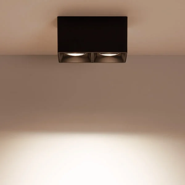 LAMPARA NEGRA DECORATIVA DOBLE PUNTA NEGRA PARA BOMBILLOS GU10 - Imagen 3