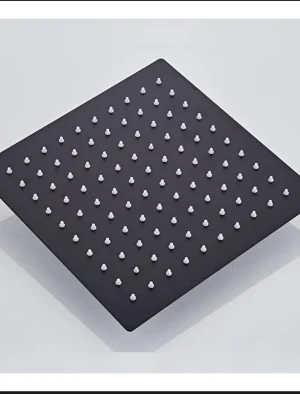 CABEZA DE DUCHA NEGRO CUADRADO 8" ACERO INOX 201