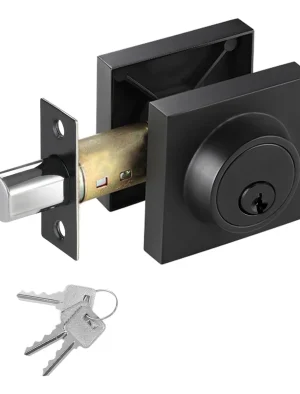 CERRADURA CUADRADA DE PUERTA NEGRO FD101