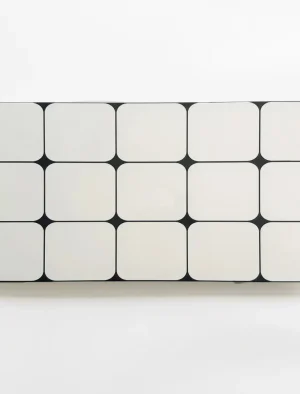 CERAMICA PARED 60X30 CON RELIEVE CUADRADO BLANCO/NEGRO 1.44M2