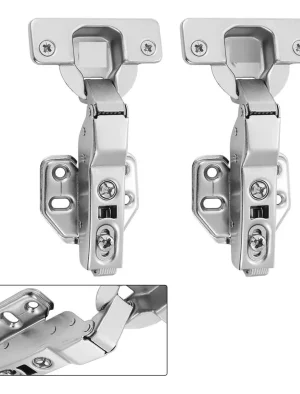 BISAGRA SEMI CURVA CON FRENO 90 ACERO NICKELADO 35MM EL PAR CH5558