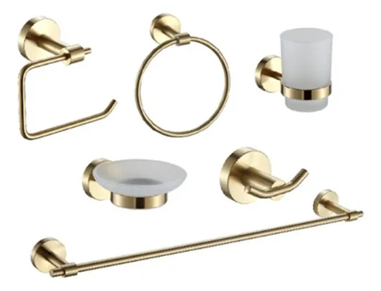 ACCESORIOS DE BAÑO DORADO  6 PZAS