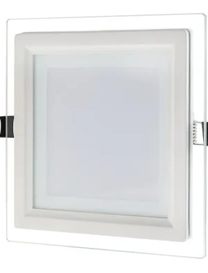PANEL LED 12W VIDRIO LUJO CUADRADA