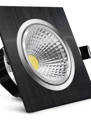 OJO DE BUEY NEGRO CUADRADO 5W LUZ BLANCA