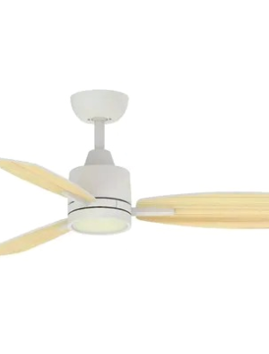 VENTILADOR DE TECHO 42" CON LED 15W BLANCO CON ASPAS COLOR MADERA CLARO C/CONTROL