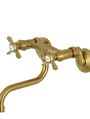 GRIFERIA MEZCLADOR LAVAMANO DE PARED EMPOTRAR ACERO DORADO